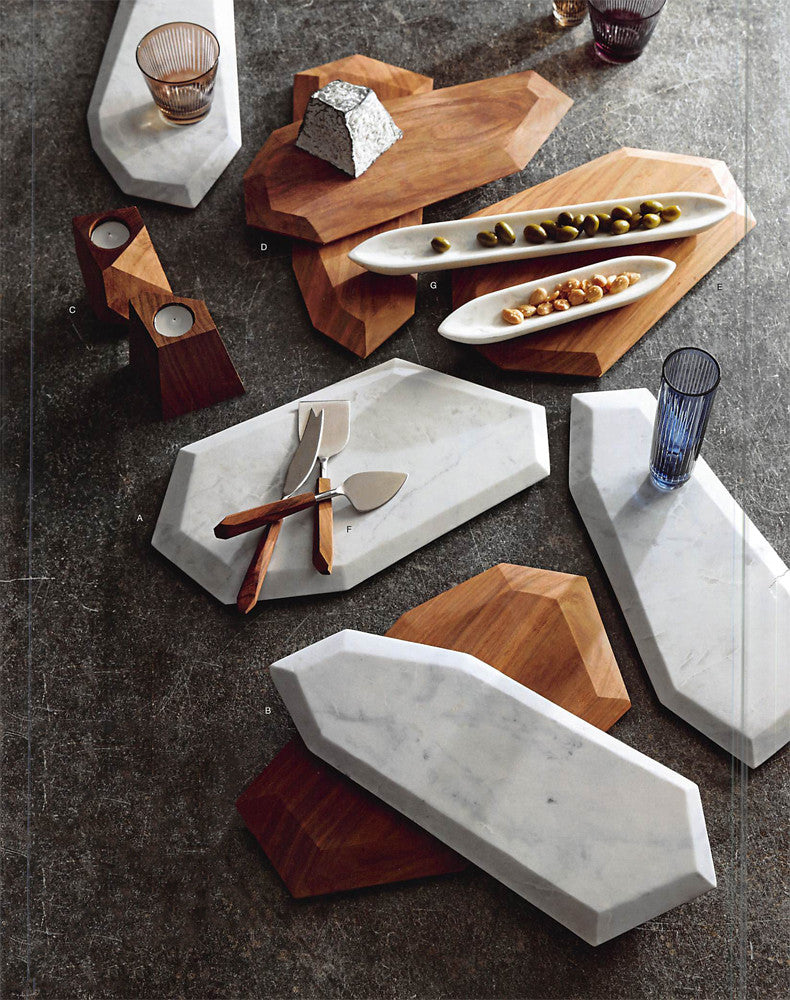Roost Faceted Marble Serving Boards