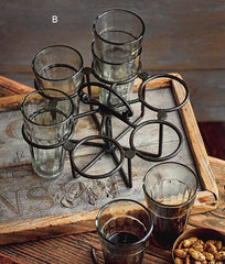 Dhaba Glasses with Caddy - Round