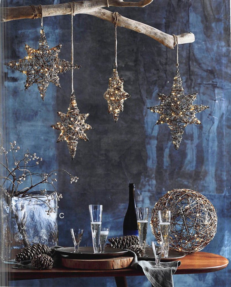 Roost Icy Willow Vine Lighted Stars & Spheres