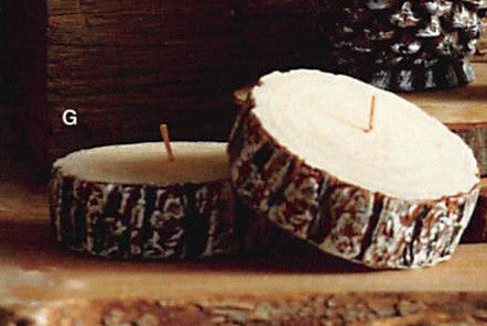 Roost Owl Pine Cone & Log Slice Candles
