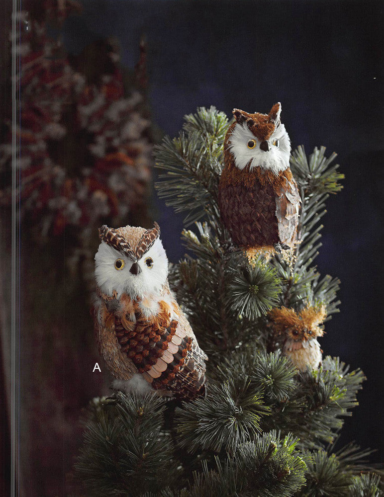Roost Botanic Owl Tree Toppers - Set Of 3