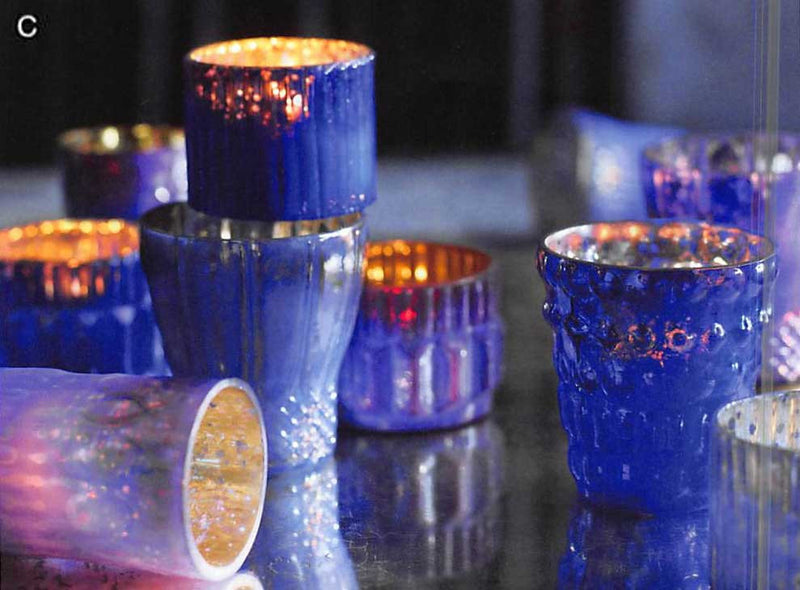 Roost Shimmering Mercury Tealight Holders - Set Of 6