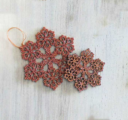 Roost Shimmering Snowflake Ornament Sets