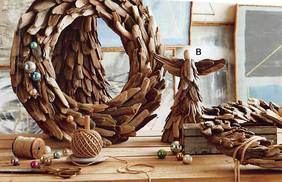 Roost Driftwood Standing Angel - Set Of 2