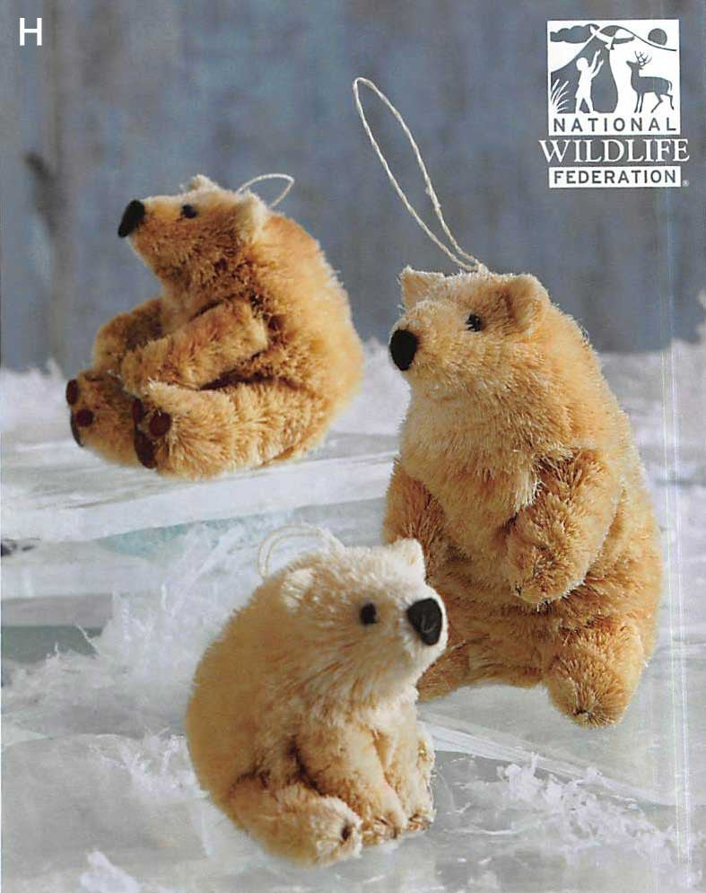 Roost Save the Polar Bear Ornaments with NWF Tag - Set Of 3