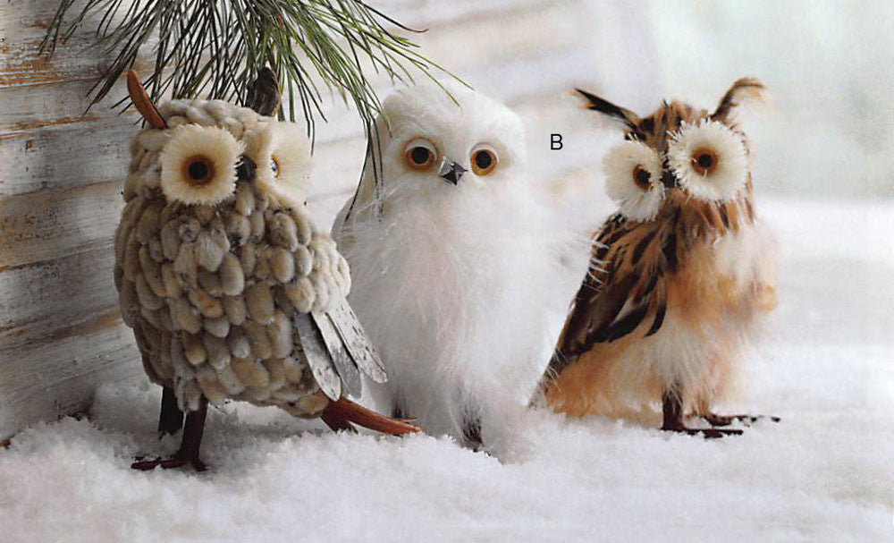 Roost Botanic Owl Ornaments - Set of 3
