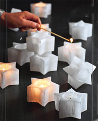 Selenite Star Tealight Holders - Set Of 6
