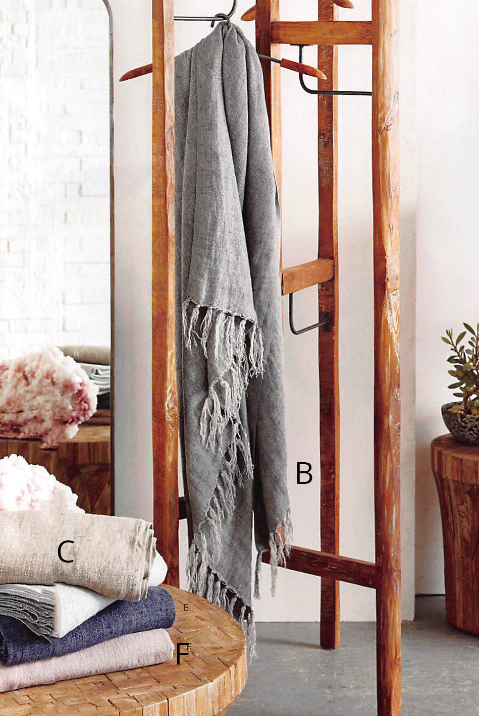 Roost Washed Linen Multi Color Throws