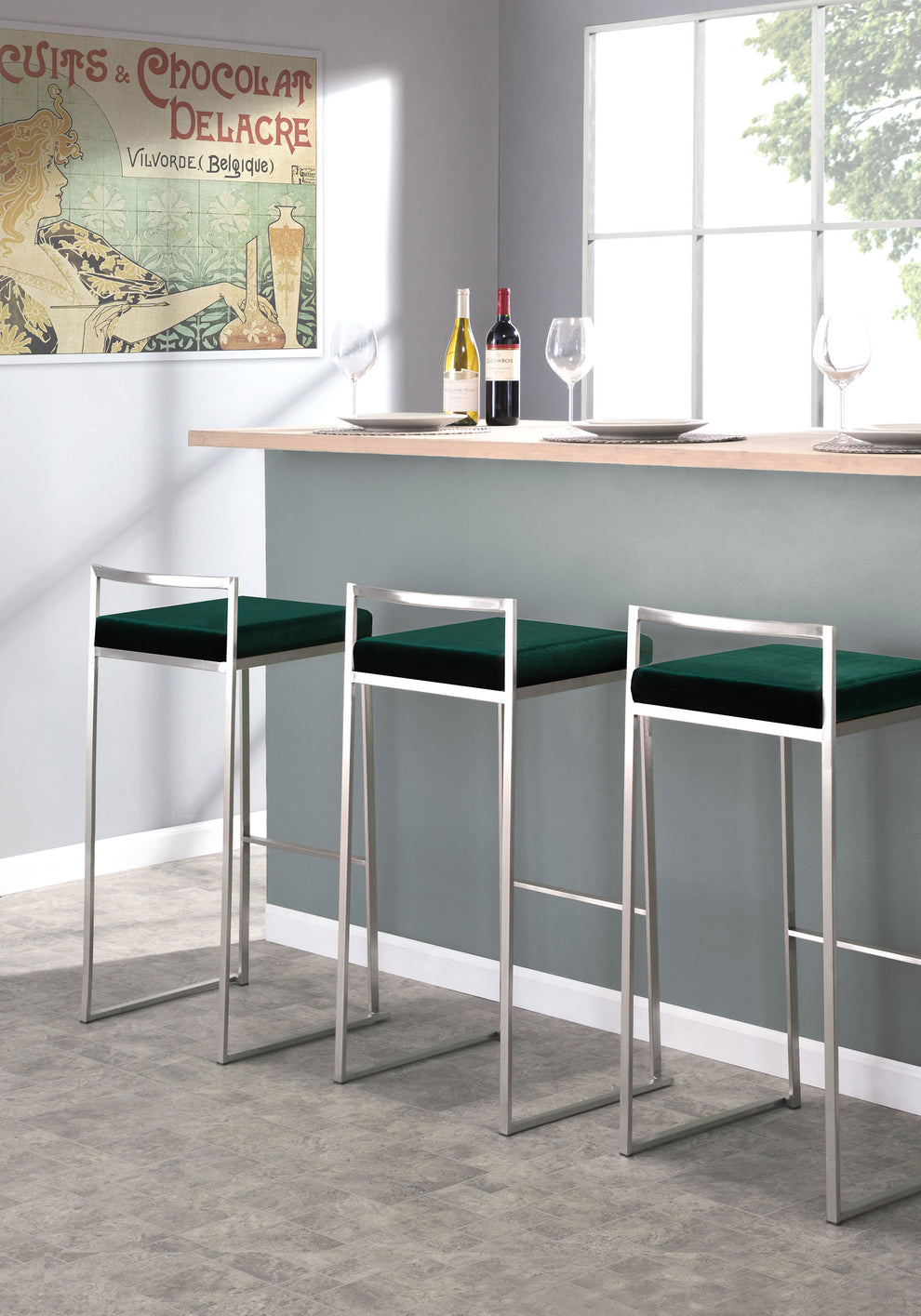 LumiSource Fuji Barstool - Set of 2-5