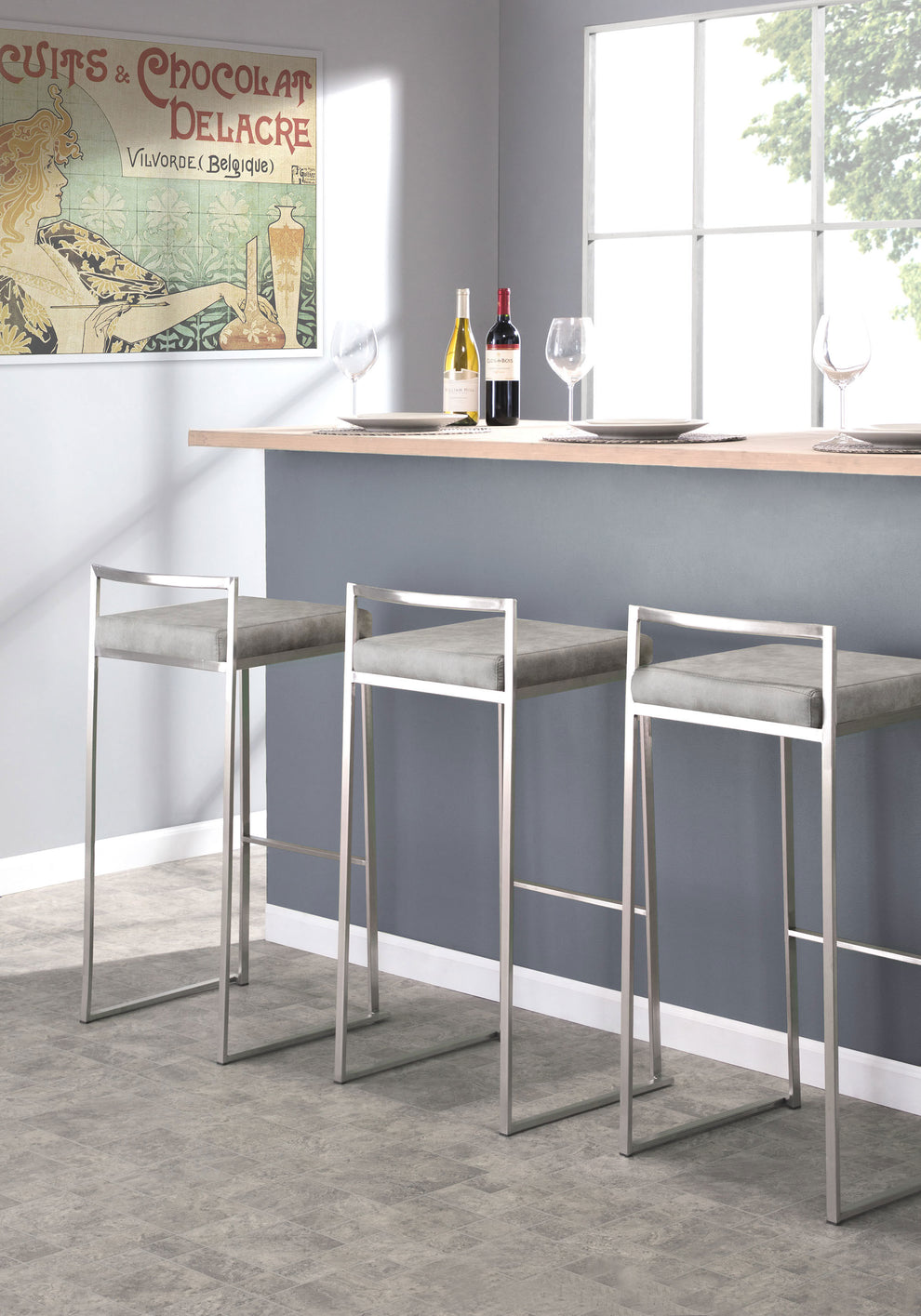 LumiSource Fuji Barstool - Set of 2-2