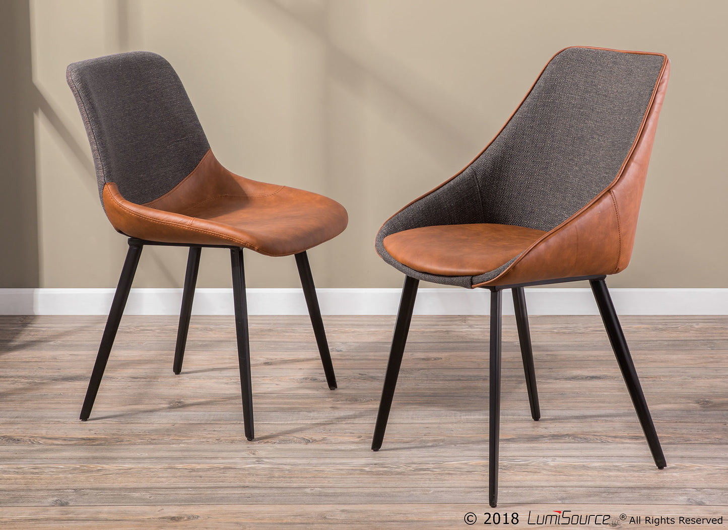 LumiSource Outlaw Two-Tone Chair - Set of 2 | Modishstore | Dining Chairs - 11