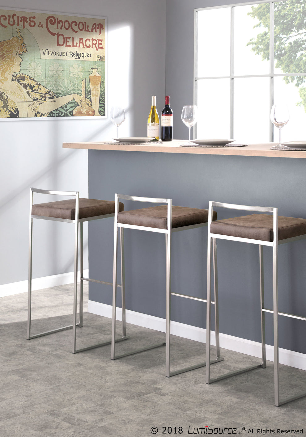 LumiSource Fuji Barstool - Set of 2-10