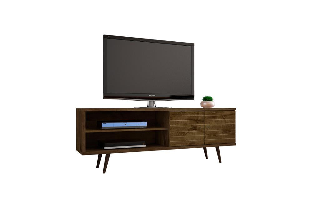 Manhattan Comfort Liberty 62.99" Mid Century - Modern TV Stand with 3 Shelves and 2 Doors with Solid Wood Legs | TV Stands | Modishstore-40