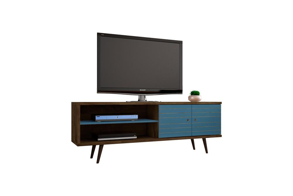 Manhattan Comfort Liberty 62.99" Mid Century - Modern TV Stand with 3 Shelves and 2 Doors with Solid Wood Legs | TV Stands | Modishstore-55