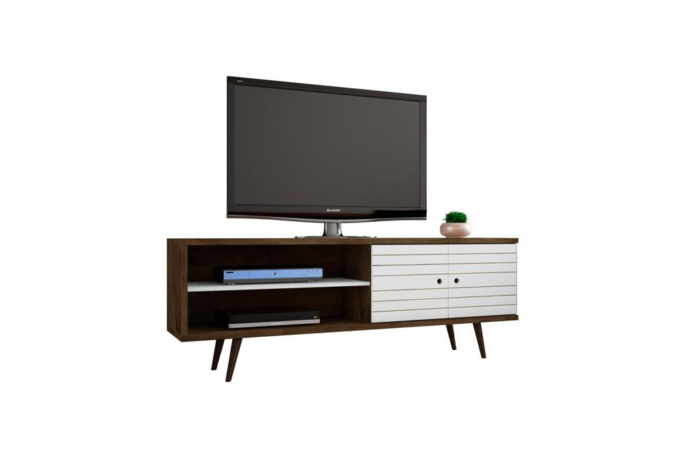 Manhattan Comfort Liberty 62.99" Mid Century - Modern TV Stand with 3 Shelves and 2 Doors with Solid Wood Legs | TV Stands | Modishstore-46