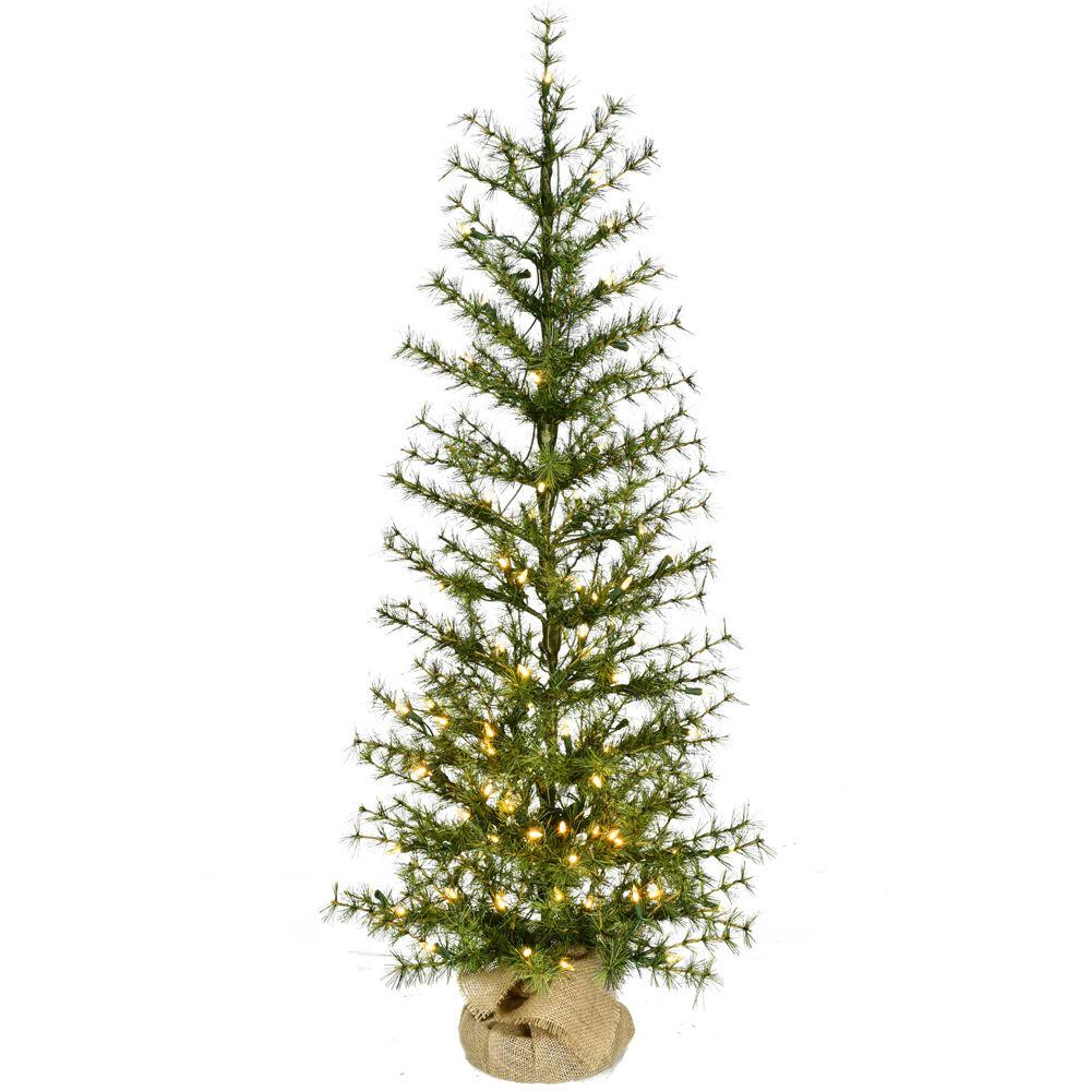 4-ft. Farmhouse Fir Christmas Tree with Burlap Bag and Warm White LED Lights By Fraser Hill Farm | Christmas Trees | Modishstore - 2