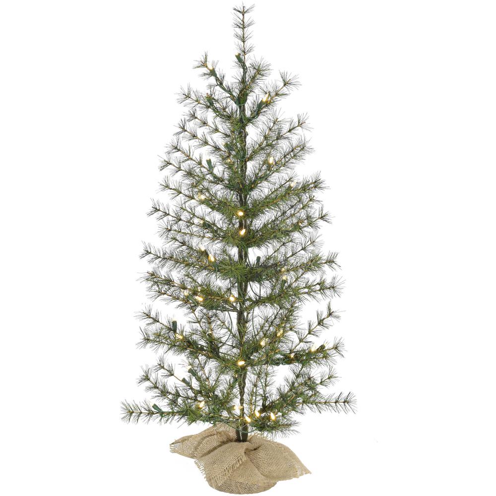 3-ft. Farmhouse Fir Christmas Tree with Burlap Bag and Warm White LED Lights By Fraser Hill Farm | Christmas Trees | Modishstore - 3