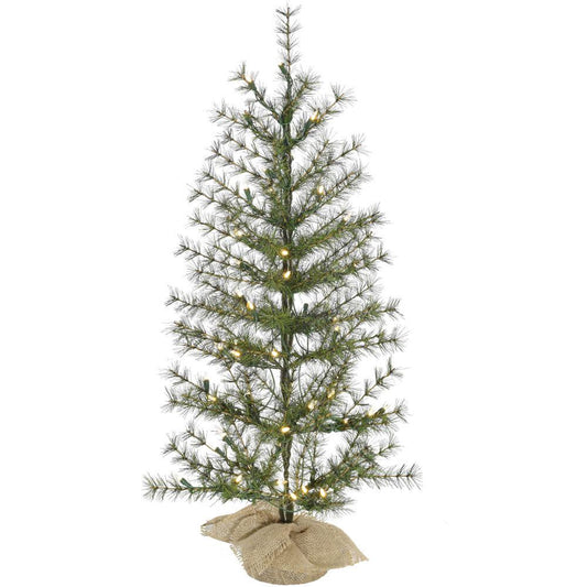 3-ft. Farmhouse Fir Christmas Tree with Burlap Bag and Warm White LED Lights By Fraser Hill Farm | Christmas Trees | Modishstore