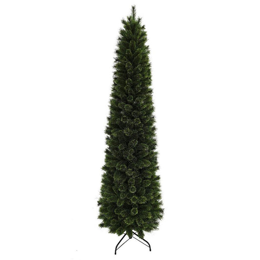 Indoor or Outdoor 7-Ft. Slim Green Fiber Optic Prelit Christmas Tree with Festive LED Dancing Lights By Fraser Hill Farm | Christmas Trees | Modishstore