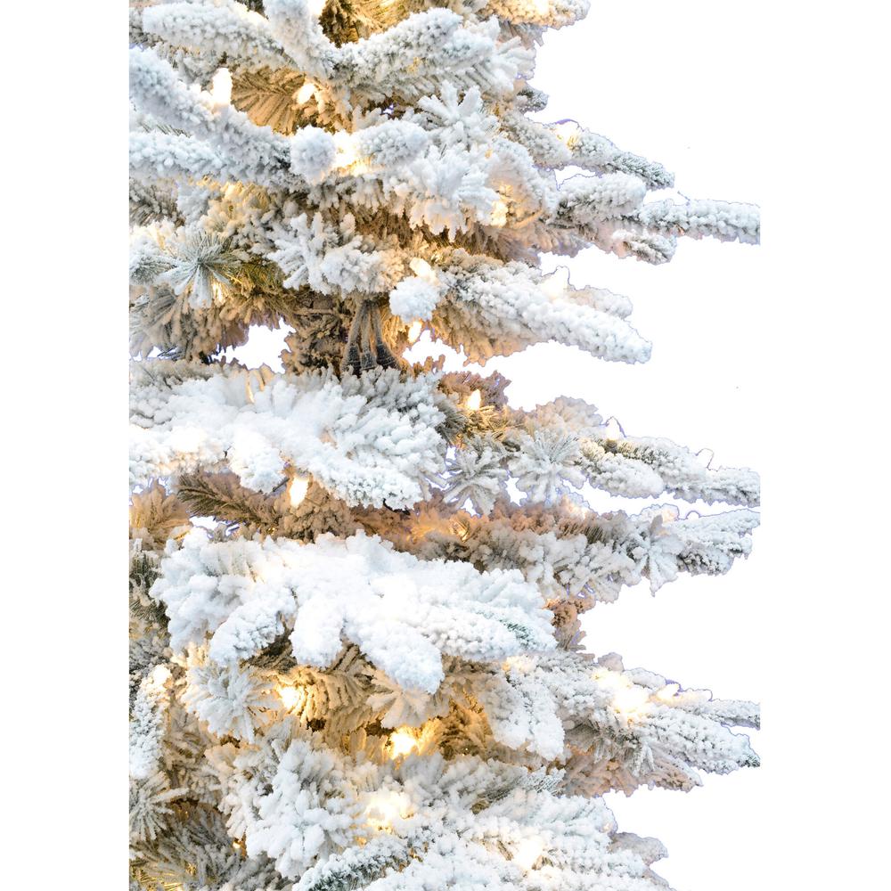10-Ft. Flocked Pine Valley Christmas Tree with Warm White LED Lighting By Fraser Hill Farm | Christmas Trees | Modishstore - 4