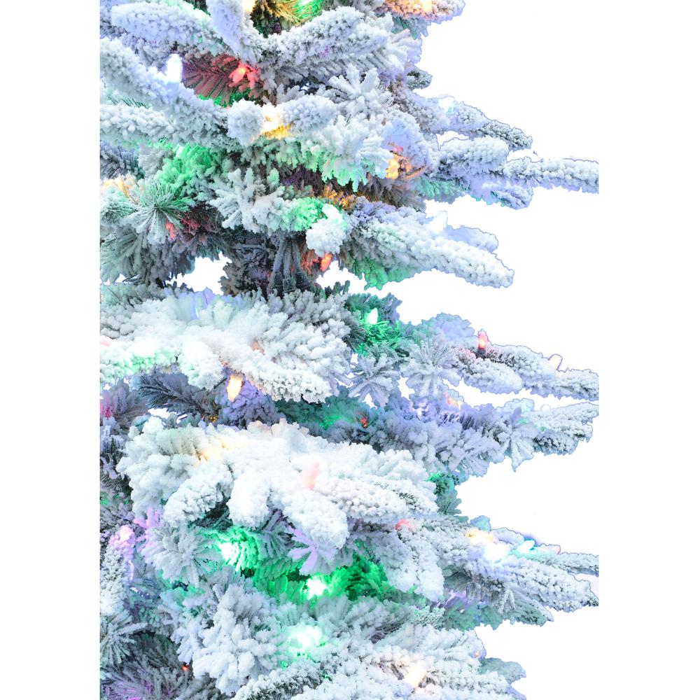 12-Ft. Flocked Pine Valley Christmas Tree with Music, Multi-Color LED String Lighting, and Remote By Fraser Hill Farm | Christmas Trees | Modishstore - 4