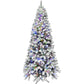 7.5-Ft. Flocked Silverton Fir Christmas Tree with Multi-Color LED String Lighting By Fraser Hill Farm | Christmas Trees | Modishstore
