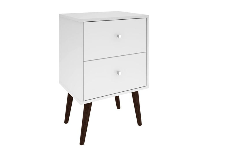 Manhattan Comfort Liberty Mid Century - Modern Nightstand 2.0 with 2 Full Extension Drawers with Solid Wood Legs | Nightstands | Modishstore-2