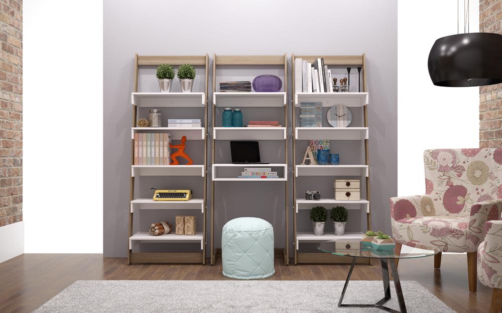 Accentuations by Manhattan Comfort Brilliant Carpina Ladder Shelf with 5 - Floating Shelves | Bookcases | Modishstore-6