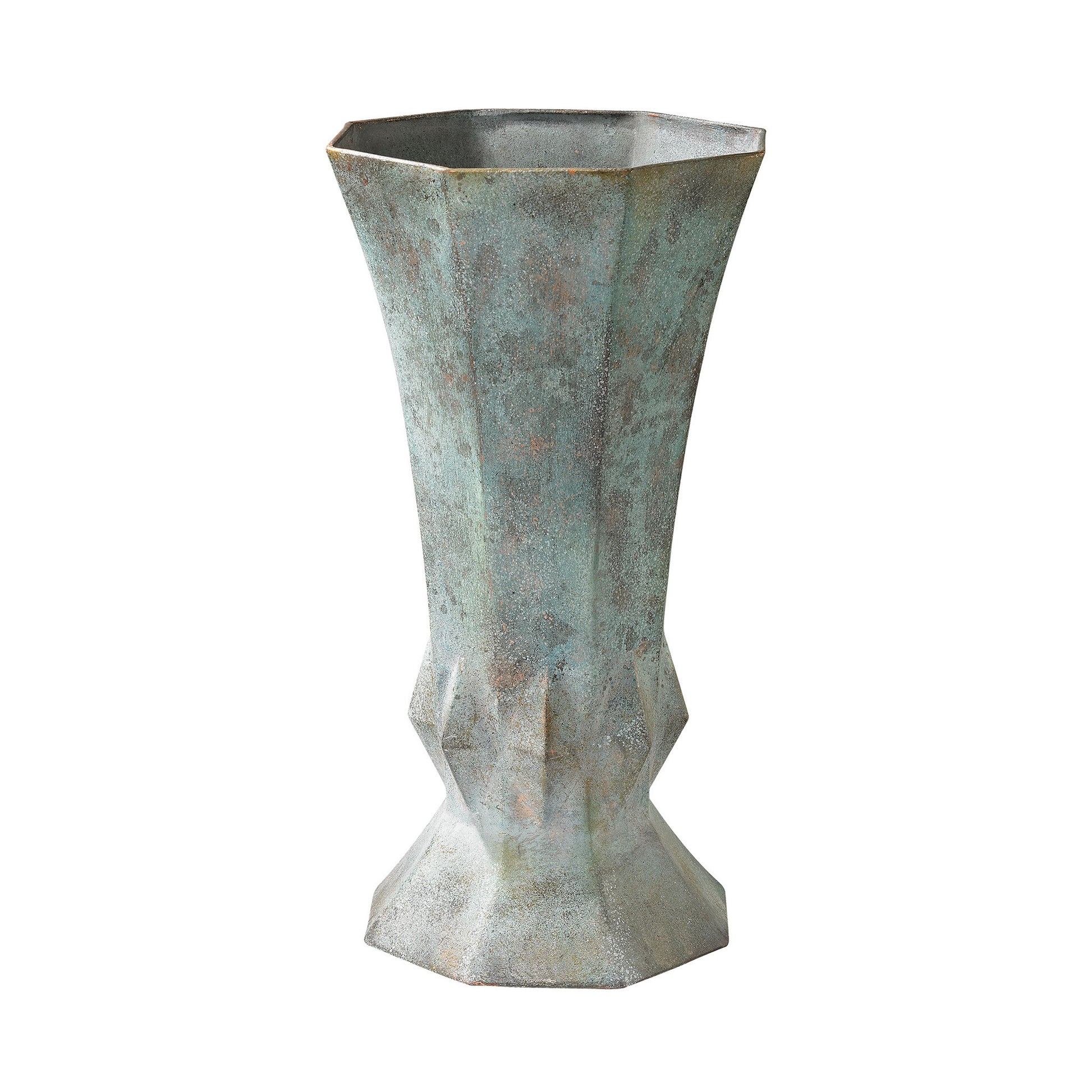 Guild Master Geometric Patina Vase | Modishstore | Vases