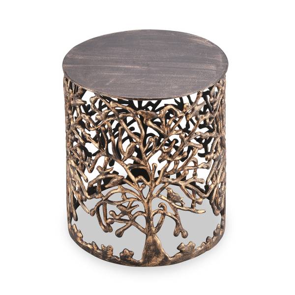 Tree and Lattice Pattern Garden Stool By SPI Home | End Tables | Modishstore-3