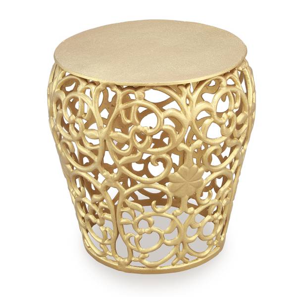 Leaf and Lattice Pattern Garden Stool By SPI Home | End Tables | Modishstore-3