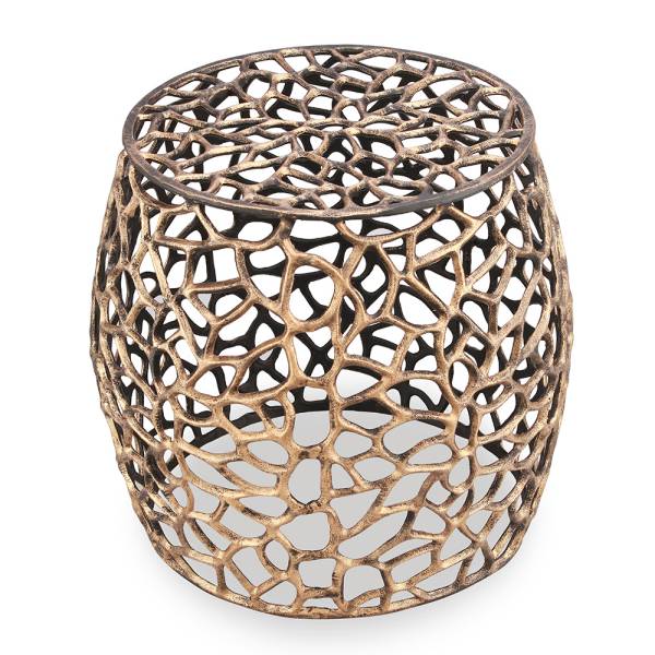 Branch and Lattice Pattern Garden Stool By SPI Home | End Tables | Modishstore-3
