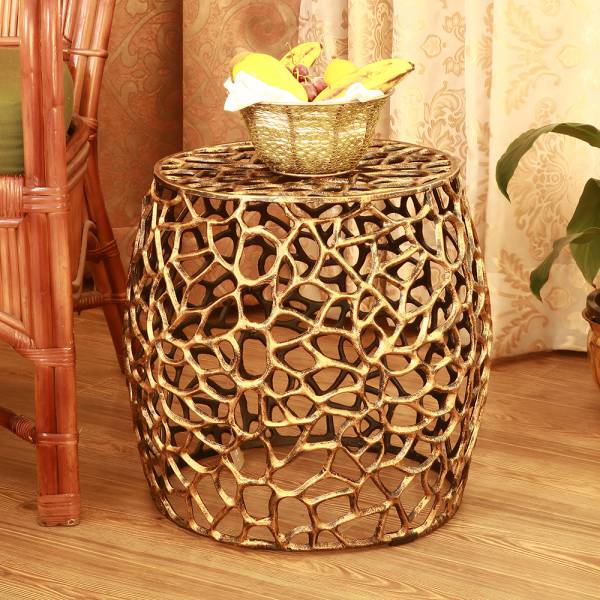 Branch and Lattice Pattern Garden Stool By SPI Home | End Tables | Modishstore-4