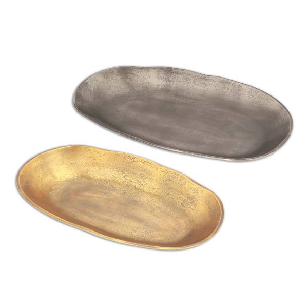 Gray and Brass Oval Platters By SPI Home | Kitchen Accessories | Modishstore