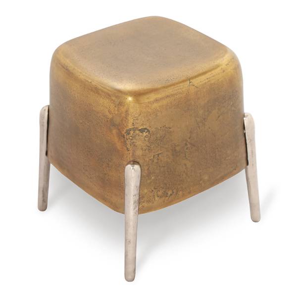 Brass and Nickel Finish Four Legged Side Table By SPI Home | Side Tables | Modishstore-3