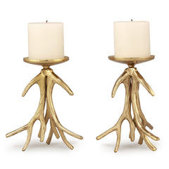 Antler Pillar Candleholders Se By SPI Home