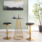 Dakota Contemporary Upholstered Adjustable Barstool in Gold Steel and Black Velvet By LumiSource - Set of 2 | Bar Stools | Modishstore - 7
