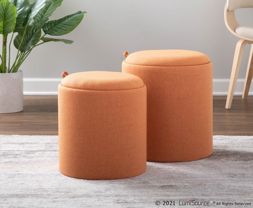 Tray Nesting Ottoman Set Charcoal By LumiSource | Ottomans | Modishstore - 15
