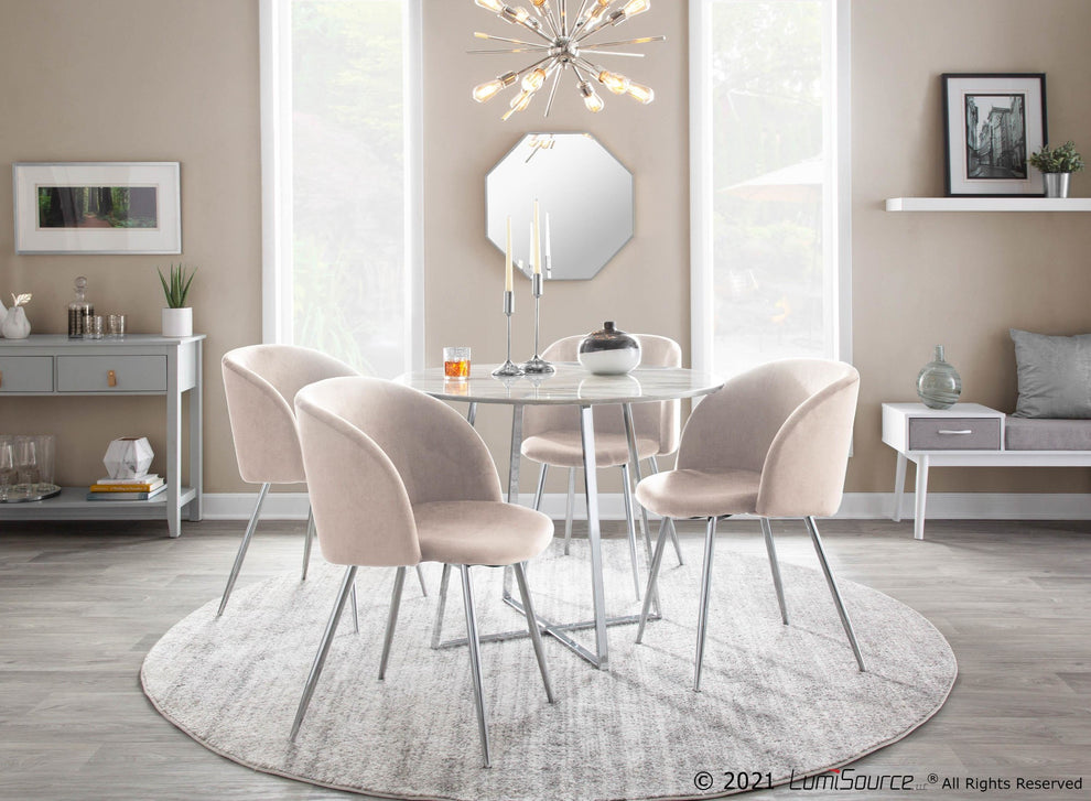 Fran Contemporary Chair in Chrome and Black Velvet By LumiSource - Set of 2 | Dining Chairs | Modishstore - 23