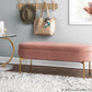 Chloe Contemporary/Glam Storage Bench in Gold Metal and Blush Pink Velvet By LumiSource | Benches | Modishstore - 6