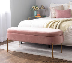 Chloe Storage Bench Pink By LumiSource