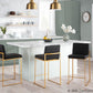 Fuji Contemporary High Back Counter Stool in Gold Steel and Black Faux Leather By LumiSource - Set of 2 | Counter Stools | Modishstore - 6