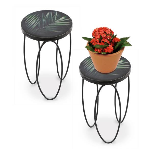 Tropical Leaf Plant Stands Set of 2 By SPI Home | Stands | Modishstore-2