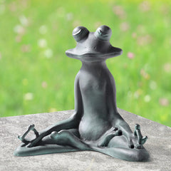 Contented Yoga Frog Garden Sculptures By SPI Home
