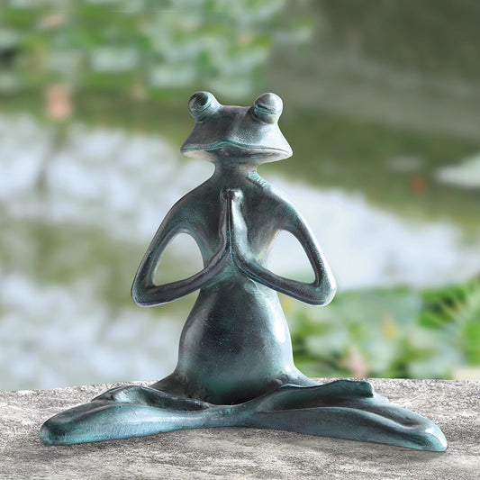 Meditating Yoga Frog Garden Sculptures By SPI Home | Sculptures | Modishstore