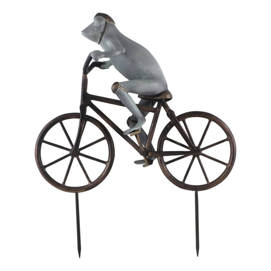 Frog on Bicycle Garden Sculptures By SPI Home | Sculptures | Modishstore