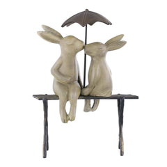 Bunny Lovers on Bench By SPI HOME