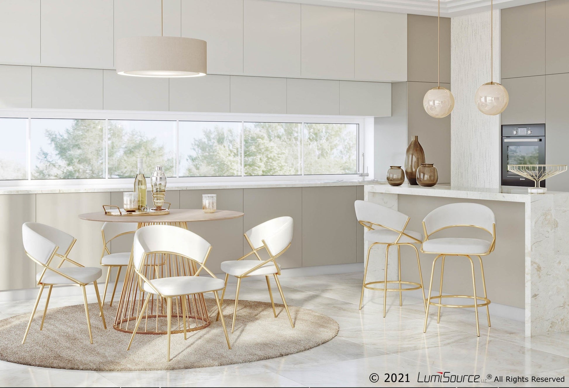 Jie Glam Dining Chair in Gold Steel and Black Velvet By LumiSource - Set of 2 | Dining Chairs | Modishstore - 14