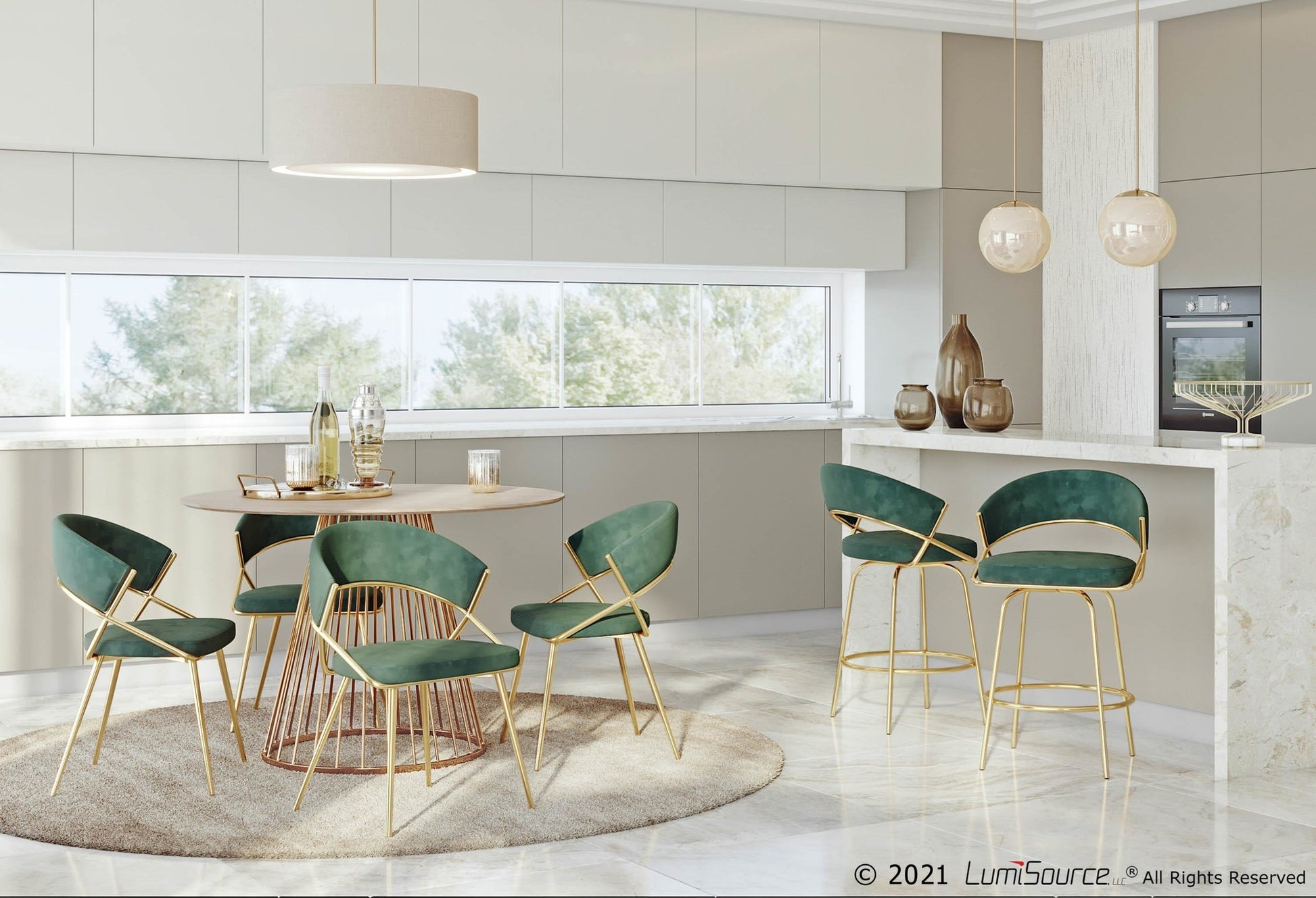 Jie Glam Dining Chair in Gold Steel and Black Velvet By LumiSource - Set of 2 | Dining Chairs | Modishstore - 23