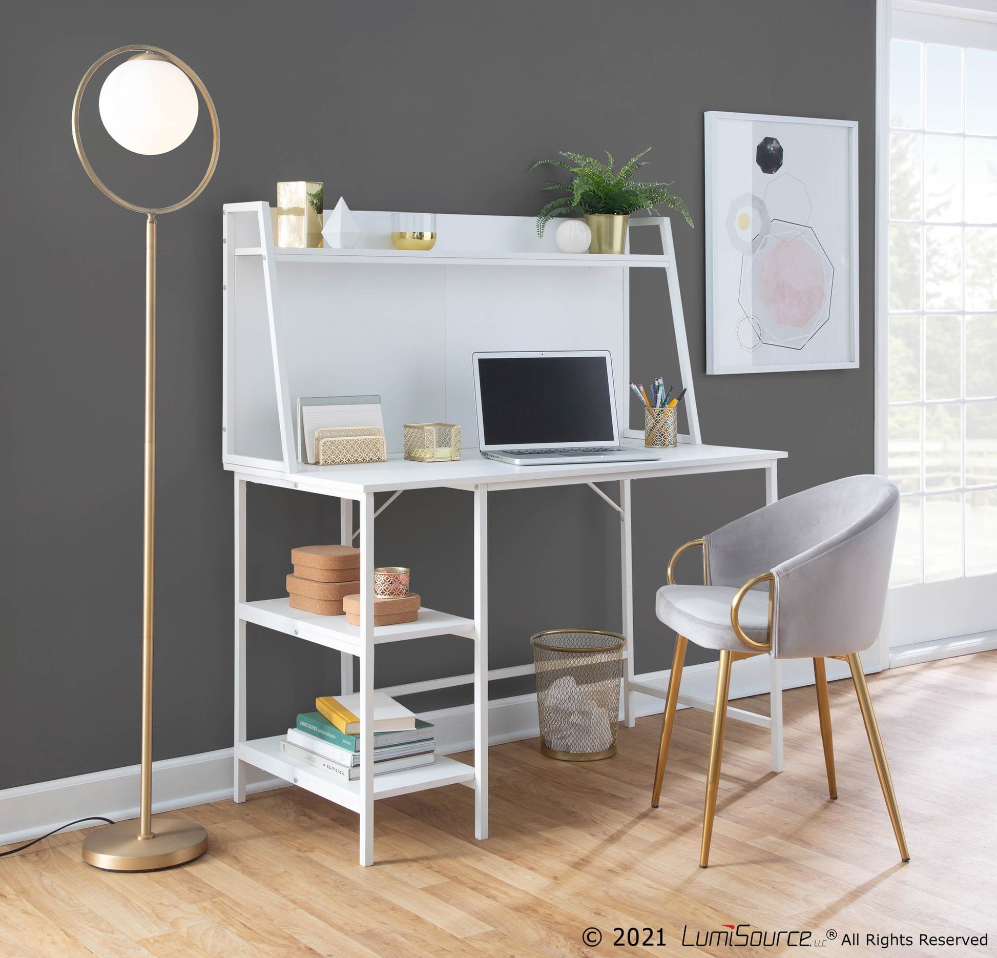 Claire Contemporary/Glam Chair in Gold Metal and Black Velvet By LumiSource - Set of 2 | Dining Chairs | Modishstore - 27